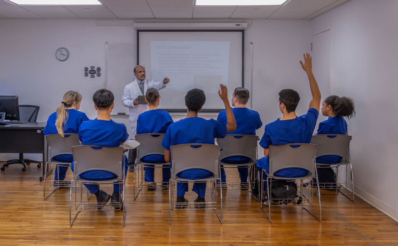 nursing program students in the classroom
